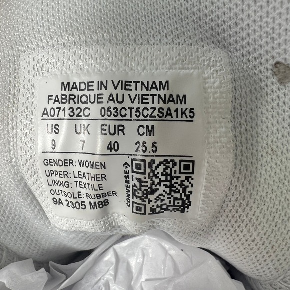 Converse Chuck Taylor All Star Hi Leather Ghosted Blue Grey Sneakers A07132C 9W - Picture 5 of 11